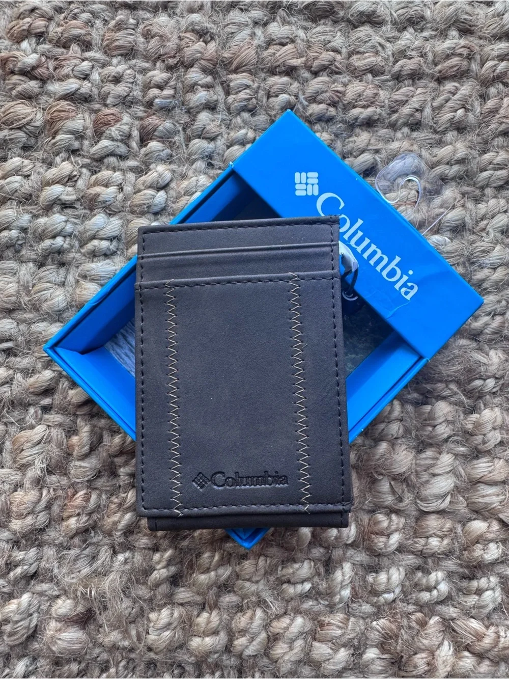 Columbia Men’s RFID Brown Leather Magnetic Money Clip Wallet Card Holder
